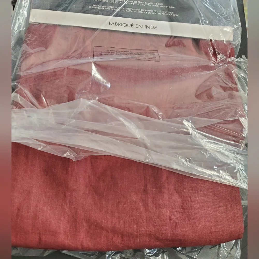 Tahari home dark red Belgian linen lined wide‎ 50